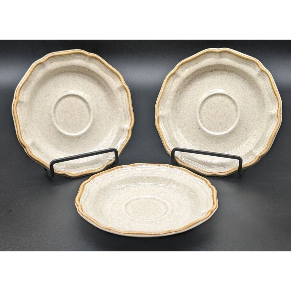 Mikasa Garden Club Fresh Floral Saucer Cup Plate Set Of 3 EUC